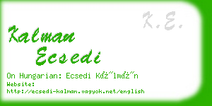 kalman ecsedi business card